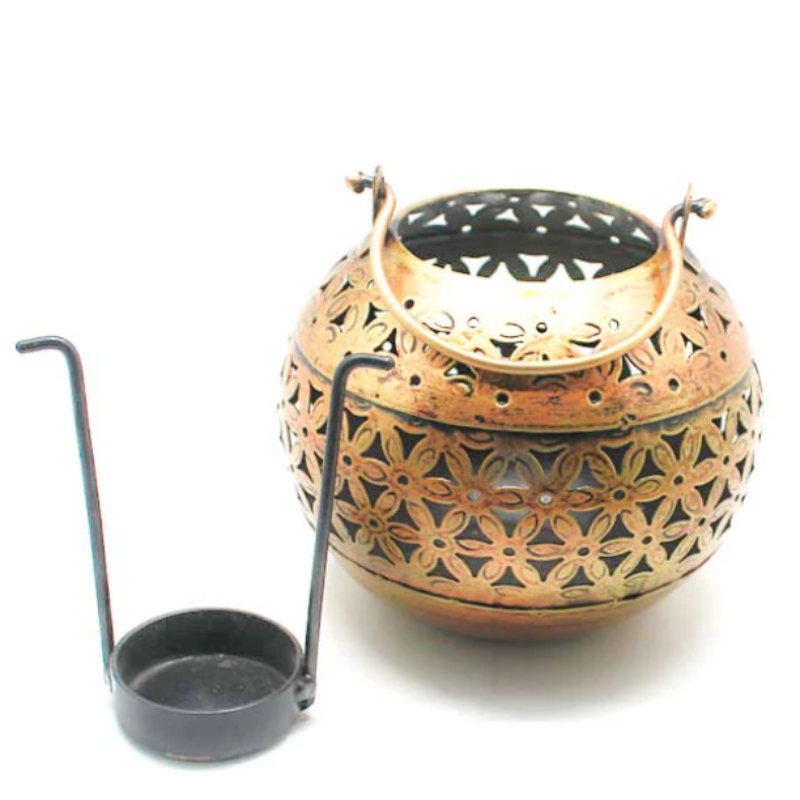 Portavelas De Metal 10 x 13 Cms Aprox. Oriente Paradise