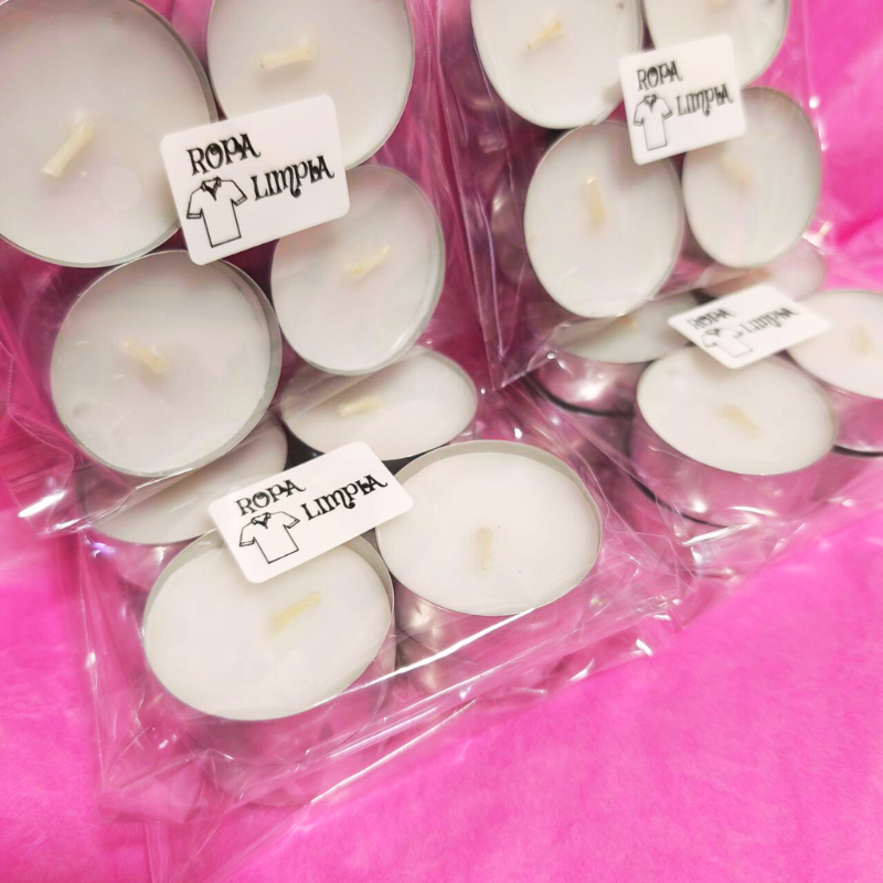Velas de té aromaterapia: ROPA LIMPIA (4 unidades).
