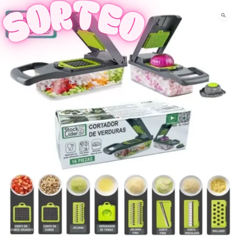 SORTEO CORTADOR DE VERDURAS 16 PIEZAS.