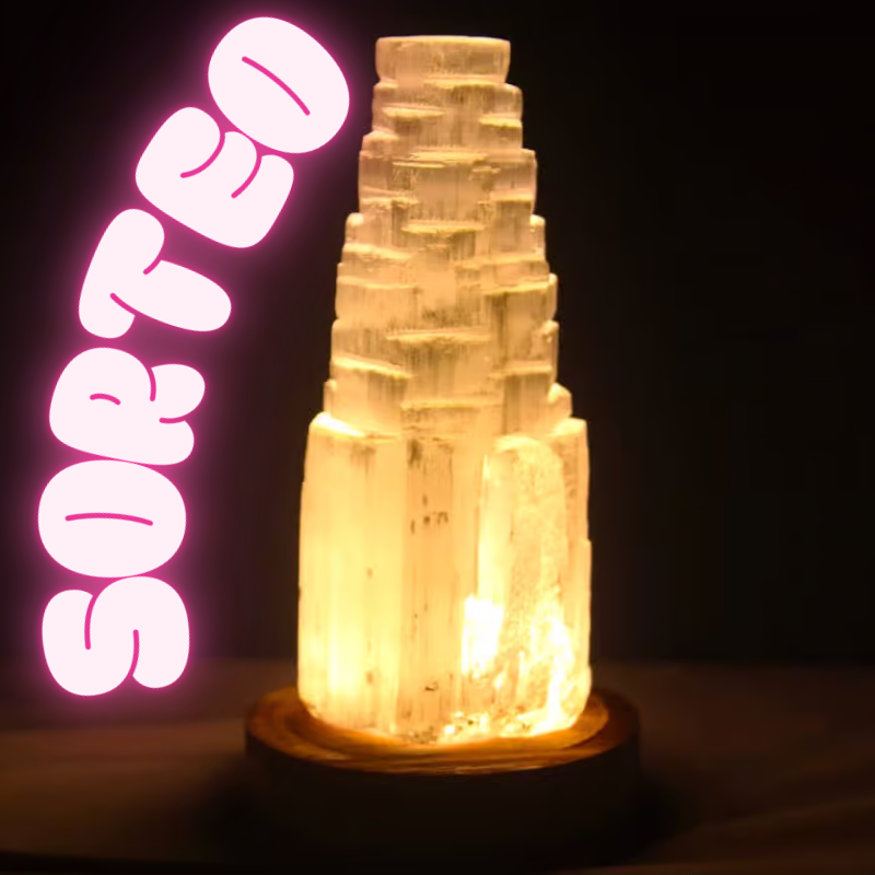 SORTEO LÁMPARA SELENITA. TORRE VIKINGA. 20 cm