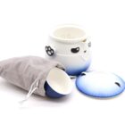 Set de tetera y tres tazas Panda Azul Cielo. Cerámica
