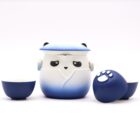 Set de tetera y tres tazas Panda Azul Cielo. Cerámica