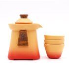 Set de tetera y tres tazas Templo Naranja Tierra