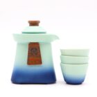 Set de tetera y tres tazas Templo Azul Cielo