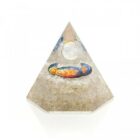 Pirámide orgonita octogonal CUARZO CRISTAL. BASE 8CM