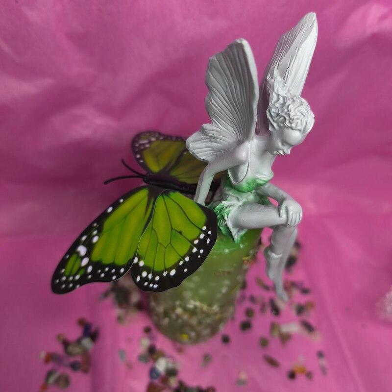 VELÓN HADA DEL BOSQUE HADA LAVRIEL VERDE Y MARIPOSA VERDE EDICIÓN ESPECIAL