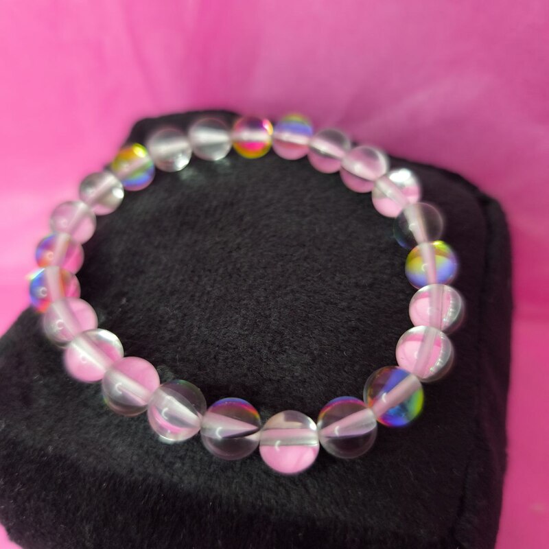 Pulsera Piedra Natural ACUA AURA ARCOIRIS 8mm