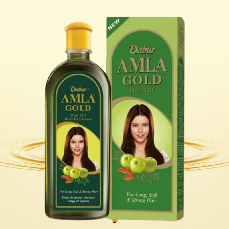 ACEITE capilar HAMLA GOLD DABUR. Para cabello largo, suave y fuerte. 300 ml