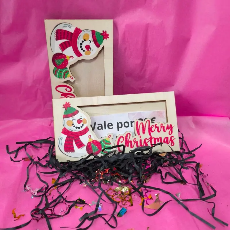 PORTA CHEQUE NAVIDAD DE MADERA