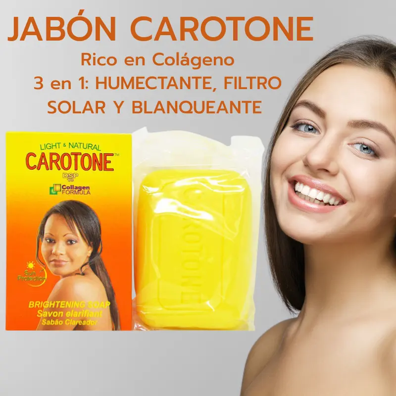 JABÓN CAROTONE DE BELLEZA HUMECTANTE, FILTRO SOLAR Y BLANQUEANTE 190GR. JABÓN CAROTONE DE BELLEZA HUMECTANTE, FILTRO SOLAR Y BLANQUEANTE 190GR.