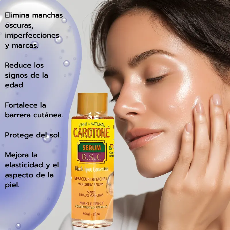 Elimina manchas oscuras, imperfecciones y marcas. Reduce los signos de la edad. Fortalece la barrera cutánea. Protege del sol. Mejora la elasticidad y el aspecto de la piel. Elimina manchas oscuras, imperfecciones y marcas. Reduce los signos de la edad. Fortalece la barrera cutánea. Protege del sol. Mejora la elasticidad y el aspecto de la piel.
