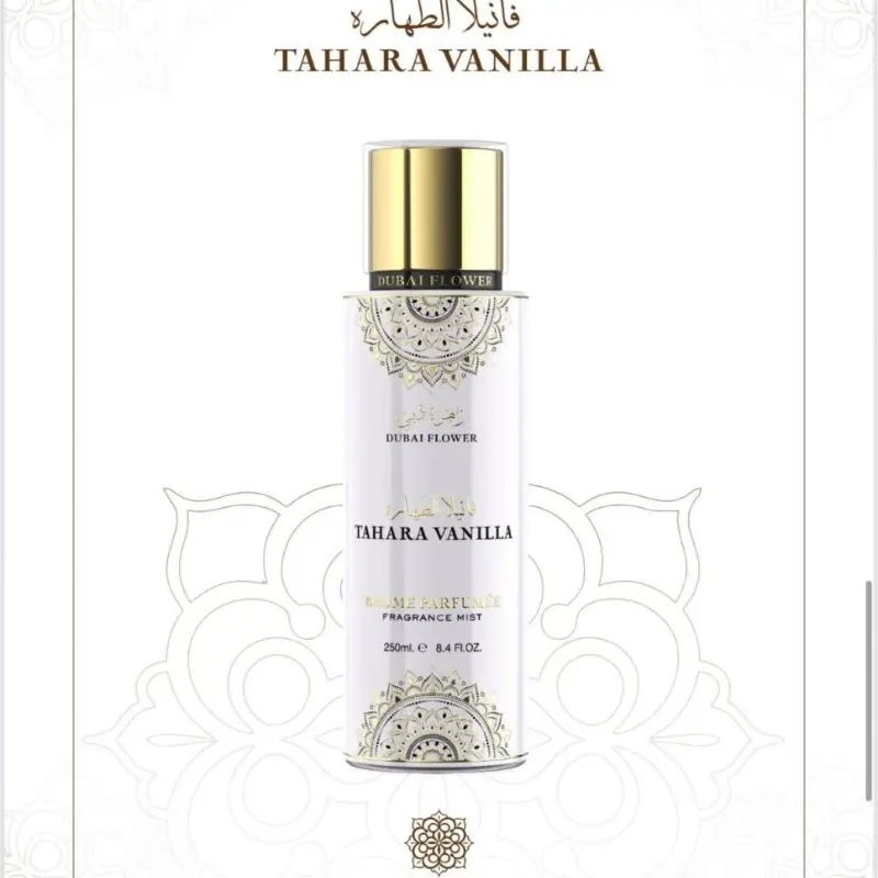 Bruma TAHARA VAINILLA. Cuerpo y pelo 250 ml. BODY MIST HAIR. DUBAI FLOWERS