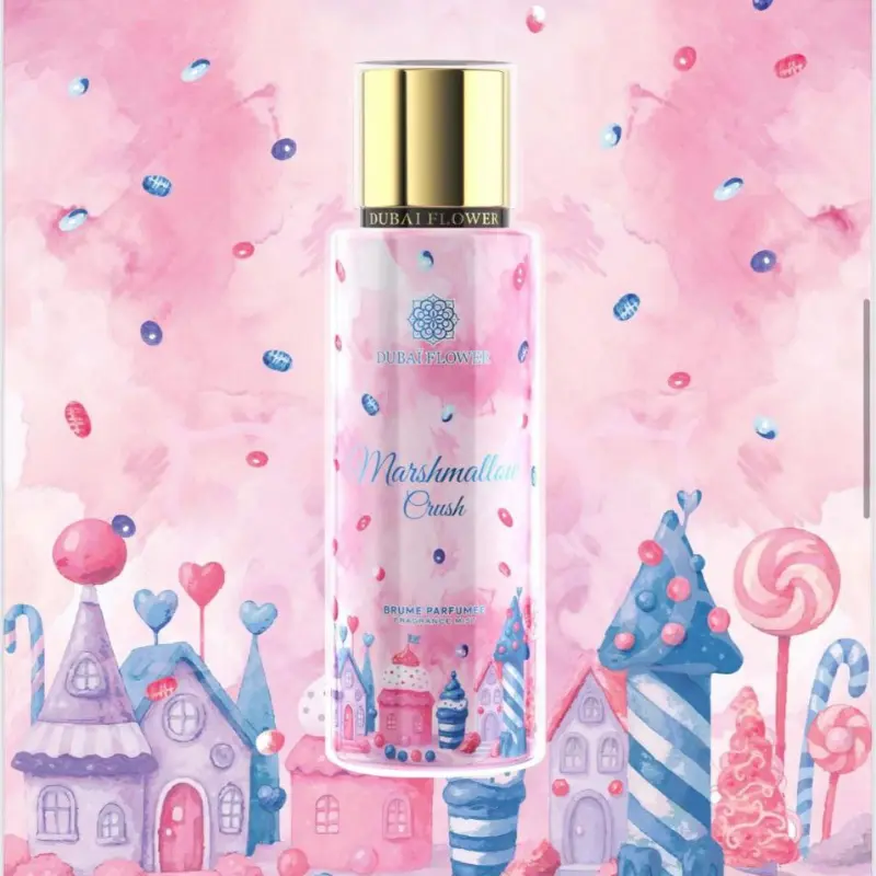 Bruma MARSHMALLOW CRUSH. Cuerpo y pelo 250 ml. BODY MIST HAIR. DUBAI FLOWERS