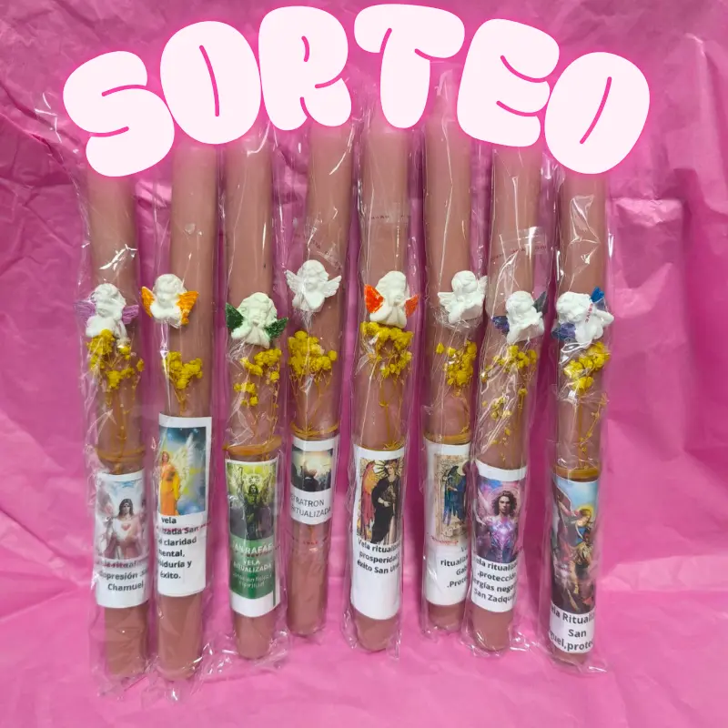 SORTEO VELA MÁGICA EXTRA LARGAED ESPECIAL 7 ARCÁNGELES. UNGIDA Y RITUALIZADA. CON ORACIÓN.