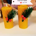 VELÓN Llama del Árbol del Mundo. VELAS ARTESANALES MIEL PANAL.