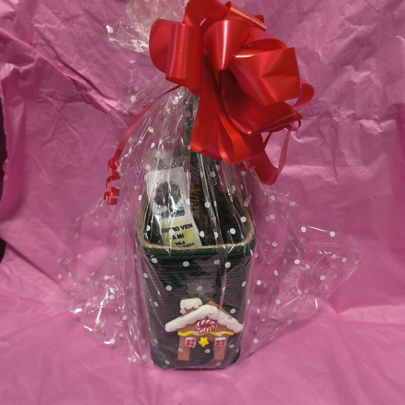 PACK PORTA TODO EDICION ESPECIAL CESTITA HECHA A MANO VERDE: 2 VELAS UNGIDAS, PORTA TODO E INCIENSO