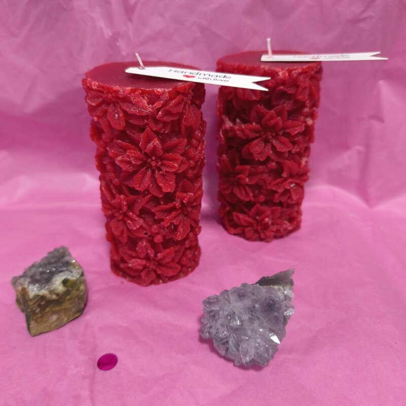 VELÓN FLOR DE PASCUA. UNGIDA Y RITUALIZADA.