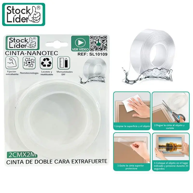 NANO CINTA DOBLE CARA SILICONA 2CMX2M