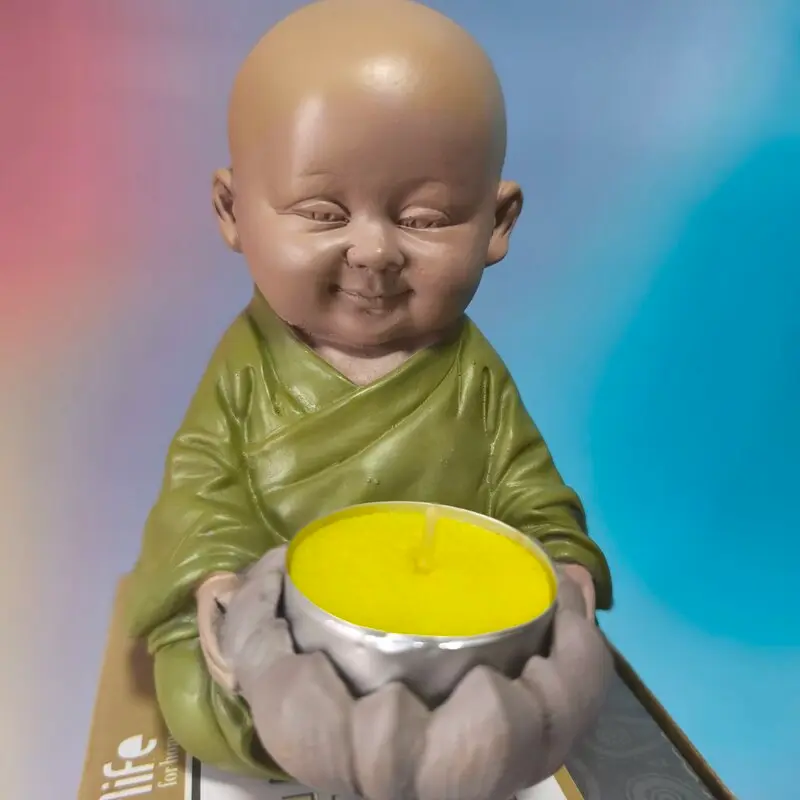 FIGURA BUDA FLOR DE LOTO VERDE