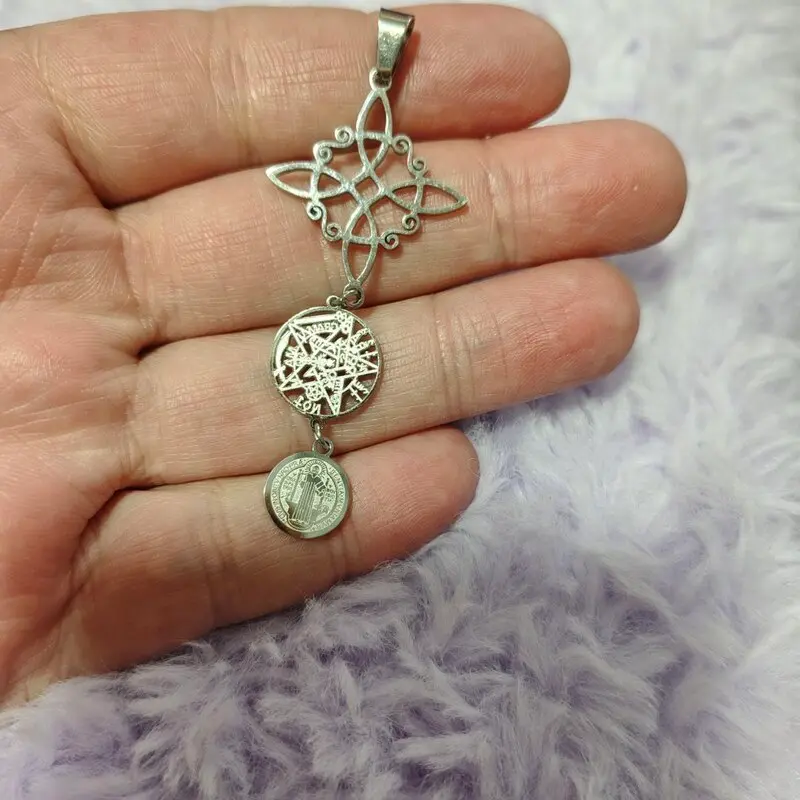 COLGANTE ESOTÉRICO ACERO INOXIDABLE TRIPLE PROTECCIÓN 60X23MM