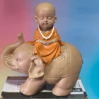 FIGURA BUDA ELEFANTE NARANJA