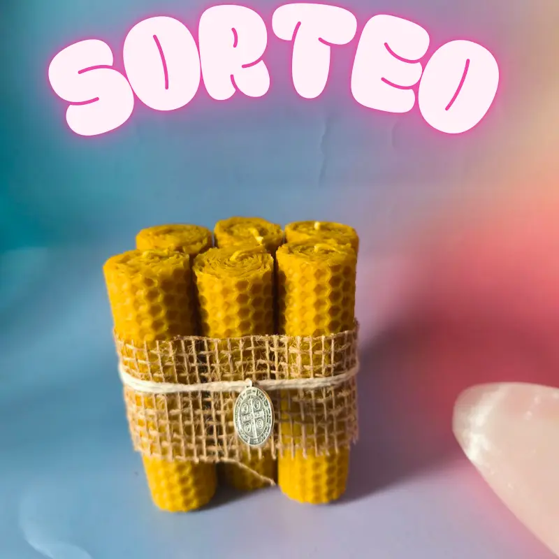 SORTEO PACK DE 6 VELAS DE MIEL CON MEDALLA DE SAN BENITO