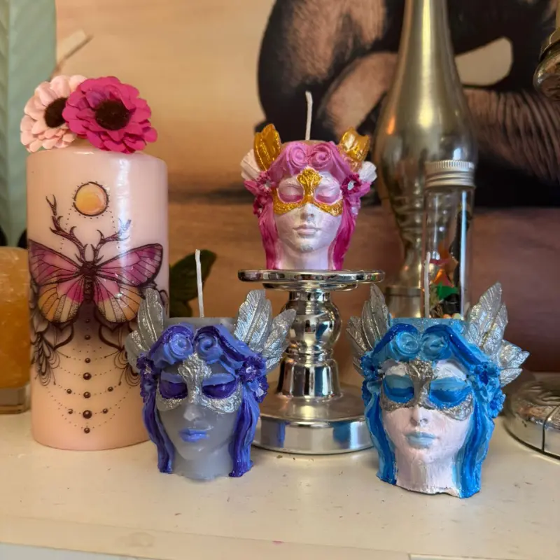 VELÓN HÉCATE. REINA DE LAS BRUJAS. PINTADO A MANO. Protección energética, transformación, cambio y Potenciación mágica