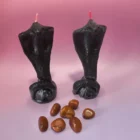 VELÓN COBRA NEGRA RITUALIZADA CON VENTURINA DORADA. Para cortar, neutralizar y transmutar energías densas, envidias, ataques psíquicos, bloqueos y lazos tóxicos