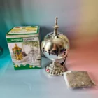 QUEMADOR INCIENSO ELÉCTRICO PARA INCIENSO DE RESINA, PASTILLAS O MEZCLAS. ESTILO ÁRABE 22X9. PLATEADO