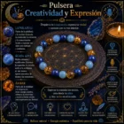 Pulsera Ritual de Creatividad y Expresión con Lapislázuli, Ágata Azul y Ámbar | Brisagiraluna 8mm