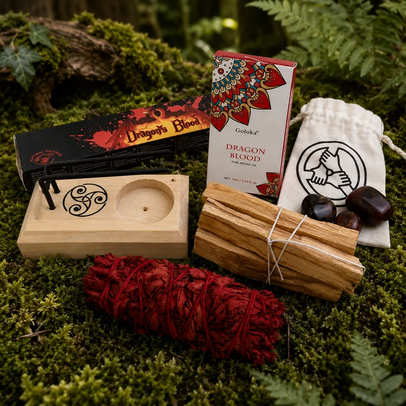 Kit de Protección y Fuerza Esotérica con Sangre de Dragón y Palo Santo