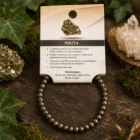 Pulsera elástica de Pirita Natural de 4 mm