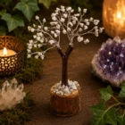 ÁRBOL MÁGICO DE LA VIDA de HOWLITE BLANCO. 100 PIEDRAS.
