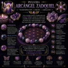 Pulsera Ritual Arcángel Zadquiel con Lepidolita, Ojo de Halcón y Amatista