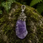 Colgante de piedra irregular de Amatista con Pirita natural
