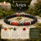 Pulsera Zodiaco Aries con Cornalina, Hematita y Jaspe Rojo