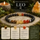 Pulsera Zodiaco Leo con Ojo de Tigre, Citrino y Cornalina