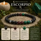 Pulsera Zodiaco Escorpio con Obsidiana Negra, Granate y Malaquita