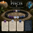 Pulsera Zodiaco Piscis con Amatista, Piedra Luna y Sodalita