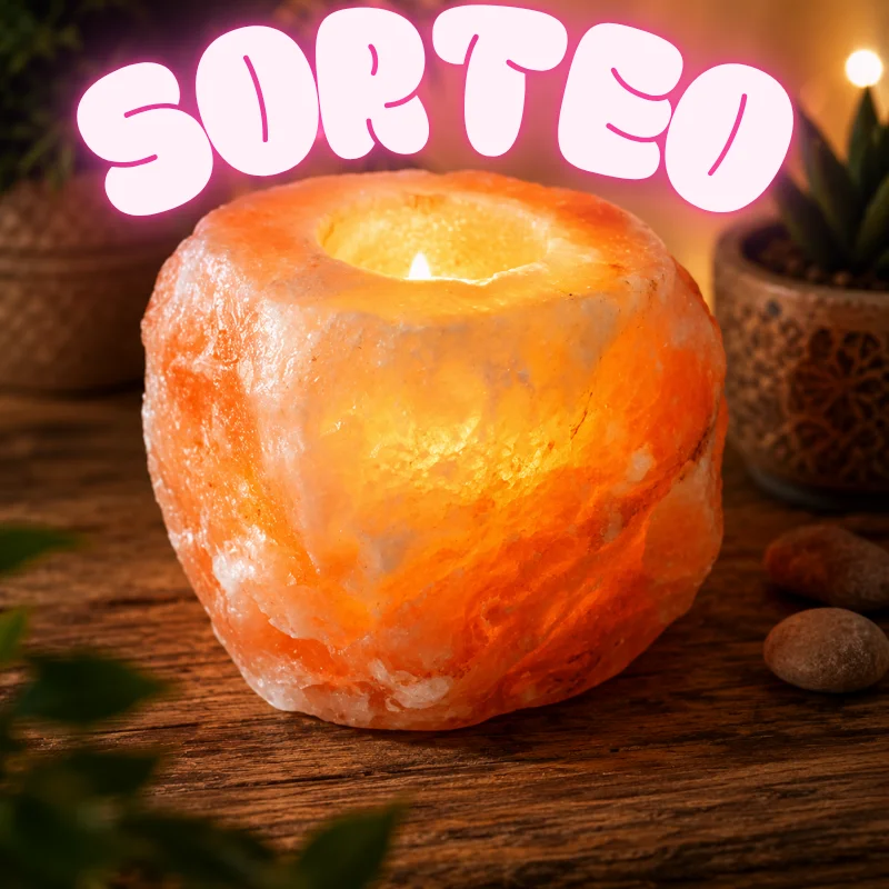 SORTEO SOPORTE VELA DE SAL HIMALAYA NATURAL 700 – 1000 gr. PORTAVELAS