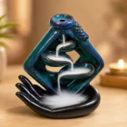 FUENTE DE REFLUJO MANO DE BUDA GRANDE CERÁMICA PARA CONOS DE INCIENSO REFLUJO CASCADA 17X19 CM