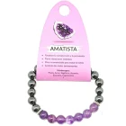 Pulsera Hematite Imantado / Amatista 8 mm.