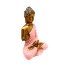 Figura Buda En Resina 23 Cms Aprox Color Rosa