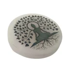 Plato Selenita Grabado Arbol Buda 10 Cms Aprox