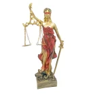 Figura En Resina Diosa De La Justicia 29x8 Cms Aprox Roja
