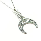 Collar Acero Lunas Con Pentagrama 25 x 45 mm Cadena 40+5 Cms