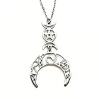 Collar Acero Lunas Con Pentagrama 25 x 45 mm Cadena 40+5 Cms