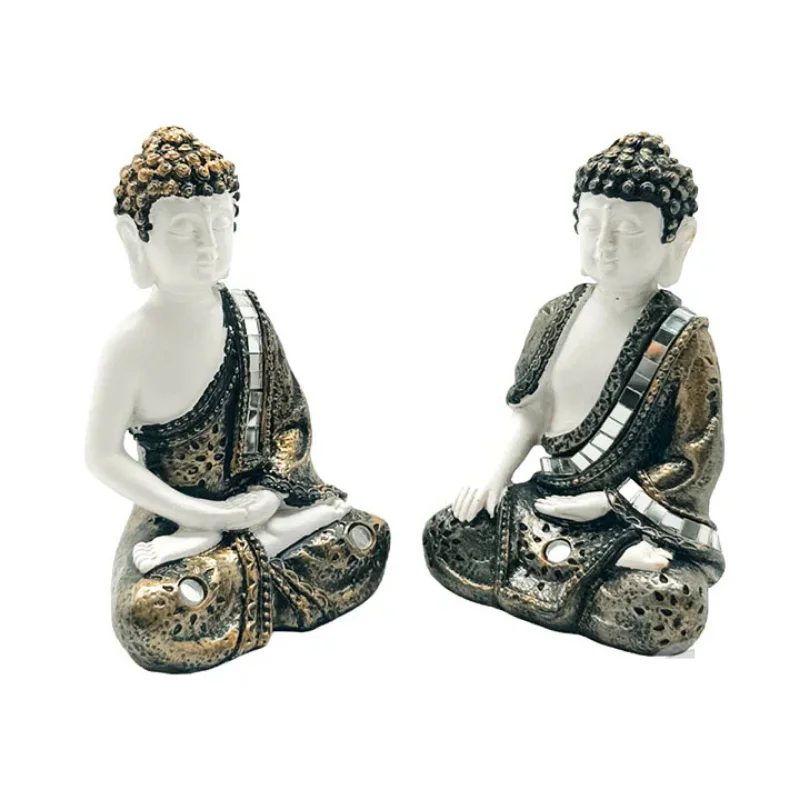 Juego Figura En Resina 2 Uds Buda 10,5 X 6,5 Cms Aprox. Tesela
