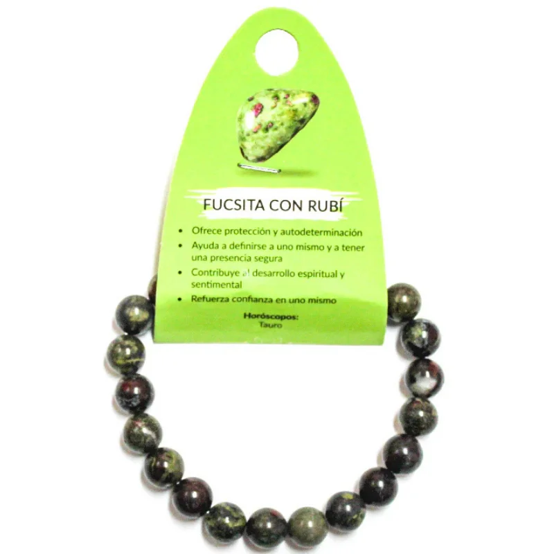 Pulsera De Rubi En Fucsita 8 mm
