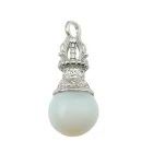 Colgante Dorge / Vajra En Metal Con Piedra Opalina Cms Aprox